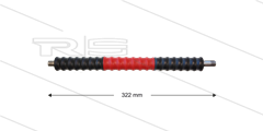 Iso77 lans - L=322mm - recht - RVS - draaibare isolatie L=300mm - zwart/rood/zwart - max 80°C