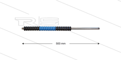 Iso77 lans - L=500mm - recht - RVS - draaibare isolatie L=300mm - zwart/blauw/zwart - max 80°C