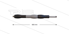 Iso88 lans - L=600mm - recht - RVS - draaibare isolatie L=300mm - zwart/grijs/zwart - max 80°C