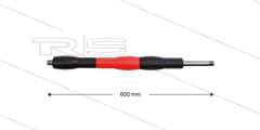 Iso88 lans - L=600mm - recht - RVS - draaibare isolatie L=300mm - zwart/rood/zwart - max 80°C