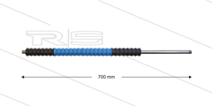 Iso77 lans - L=700mm - recht - RVS - draaibare isolatie L=400mm - zwart/blauw/zwart - max 80°C