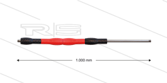 Iso88 lans - L=1000mm - recht - RVS - draaibare isolatie L=400mm - zwart/rood/zwart - max 80°C