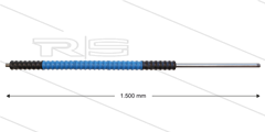 Iso77 lans - L=1500mm - recht - RVS - draaibare isolatie L=500mm - zwart/blauw/zwart - max 80°C