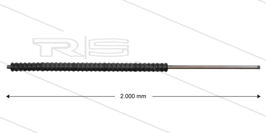 Iso77 lans - L=2000mm - recht - RVS - isolatie L=500mm - 400 Bar - max 80°C - 2 x 1/4&quot; bu