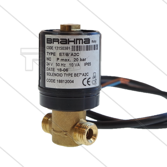 Brandermagneetventiel - Tecno.mec - Brahma - 2 x 1/4&quot; bu - 24V DC - 10W - 20 Bar - met kabel L=60cm