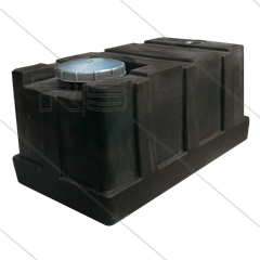 Tank - 275 liter - Kunststof - zwart - met vlakke bodem - 2 deksels - LxBxH= 1100 x 600 x 615mm