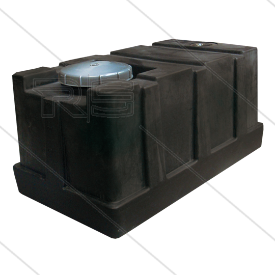 Tank - 275 liter - Kunststof - zwart - met vlakke bodem - 2 deksels - LxBxH= 1100 x 600 x 615mm