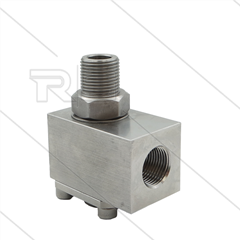 Swivel - haaks - TEHA - RVS304 - 3/8" bi x 3/8" bu - 400 Bar - NW10 - max. 100°C - PTFE/EPDM