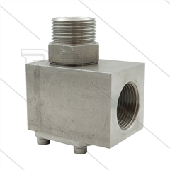 Swivel - haaks - TEHA - RVS304 - 3/4" bi x 3/4" bu - 200 Bar - NW19 - max. 100°C - PTFE/EPDM
