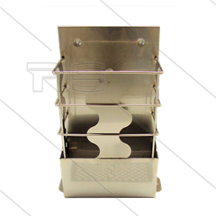 Borstelbak - RVS - vloer- of wandmontage - open uitvoering - Afmeting HxBxD: 556 x 165 x 377mm