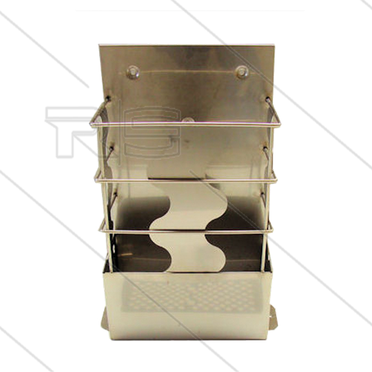 Borstelbak - RVS - vloer- of wandmontage - open uitvoering - Afmeting HxBxD: 556 x 165 x 377mm