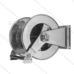 Haspelautomaat - verstelbaar venster - RVS - 18m -  max 100 Bar - slang: 3/4&quot; 18m - 1&quot; 15m