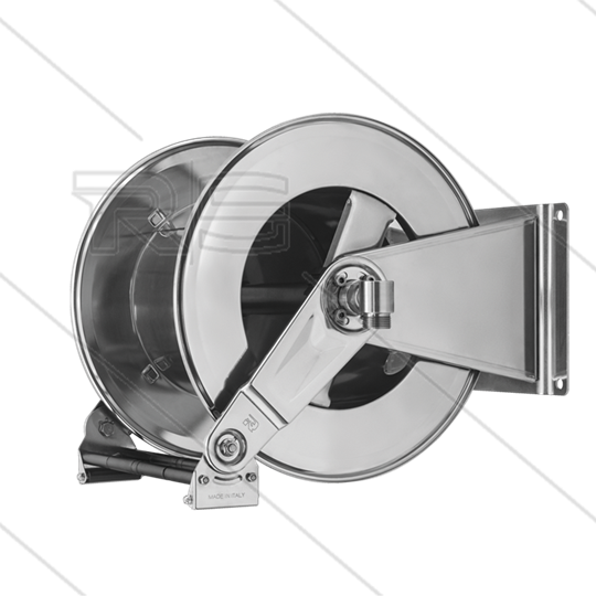 Haspelautomaat - verstelbaar venster - RVS - 18m -  max 100 Bar - slang: 3/4&quot; 18m - 1&quot; 15m