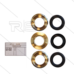 Kit 149 - Set  messing tussenringen en restop-ring Ø22mm (3x) - Serie 47