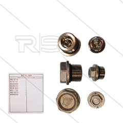 Kit 292 - Set kleppluggen + O-ringen (6x) - messing vernikkeld - Serie 59 + C2W + C3W