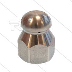 Rioolnozzle met voorboring - 0.095 - 3 x 1.20 + 1 x 1.20 - 1/4&quot; bi - RVS