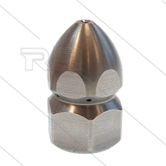 Rioolnozzle met voorboring - 0.150 - 3 x 1,20 + 1 x 1,20 - 1/2&quot; bi - SW24 - RVS