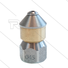 Roterende nozzle - 0.045 - 3 x 0.75 - Ø25mm - SW22 - 3/8&quot; bi