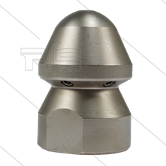 RU50 - Rioolnozzle - 0.500 - 1 x 1,75mm + 6 x 1,75mm - 300 Bar - max 160°C - 1&quot; bi - vernikkeld