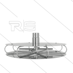 TXS-2f - Schachtreiniger met beschermplaat - RVS - Ø400mm - 170 Bar - max 120°C - Nozzles 2 x 1/8" - aansluiting: 1/2" bi