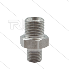 Verloopnippel - RVS 303 - 3/8" bu x 1/4" bu - 600 Bar