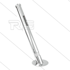 Spuitlanshouder - RVS - vloerbevestiging met veer en Ø20mm afvoer - L=705mm - Ø60mm