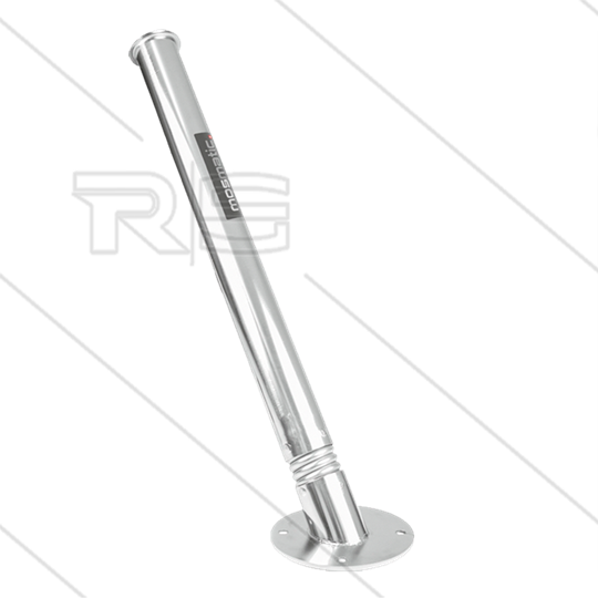 Spuitlanshouder - RVS - vloerbevestiging met veer en Ø20mm afvoer - L=705mm - Ø60mm