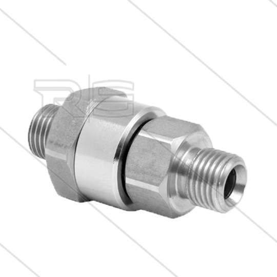 DGK Swivel  recht - 1 lager - 3/8&quot; bu x 1/4&quot; bu - 275 Bar - NW6 - 30 tpm - max 120°C