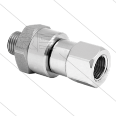 DGK Swivel  recht - 1 lager - 3/8&quot; bu x 1/4&quot; bi - 275 Bar - NW6 - 30 tpm - max 120°C