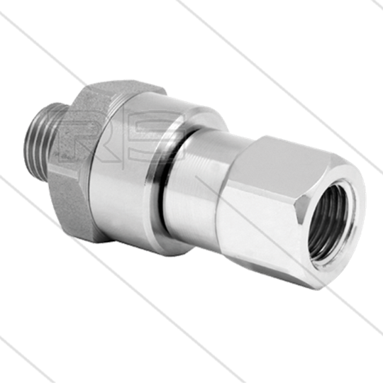 DGK Swivel  recht - 1 lager - 3/8&quot; bu x 1/4&quot; bi - 275 Bar - NW6 - 30 tpm - max 120°C