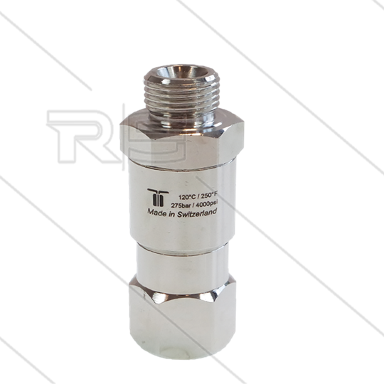 DGV Swivel - recht - 1 lager - 3/8&quot; bi x 3/8&quot; bu - 275 Bar - NW6 - 30 tpm - max 120°C