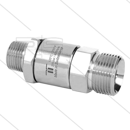 DGV Swivel - recht - 1 lager - 3/8&quot; bu x M18x1,5 bu - 275 Bar - NW6 - 30 tpm - max 120°C