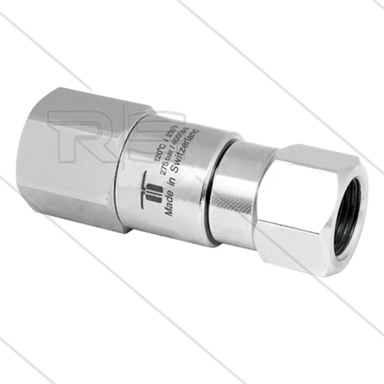 DGV Swivel - recht - 1 lager - 2 x 3/8&quot; bi - 275 Bar - NW6 - 30 tpm - max 120°C