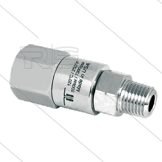 DGVI Swivel - recht - 1 lager - 1/4&quot; bi x 3/8&quot; bu - 500 Bar - NW6 - 30 tpm - max 120°C