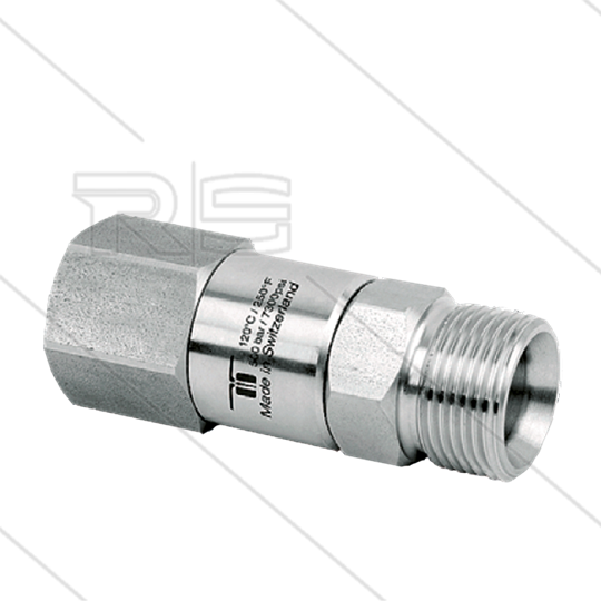 DGVI Swivel - recht - 1 lager - 1/4&quot; bi x M18x1,5 bu - 500 Bar - NW6 - 30 tpm - max 120°C