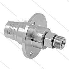 DXF Swivel - met flens - M22x1,5 bu x M12x1 bu - max 20 Bar - max 180°C - t.b.v: STM200