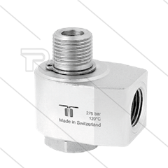 WDB Swivel - haaks - 1 lager - 1/4&quot; bi x 1/4&quot; bu rechte draad - 275 Bar - NW7 - 30 tpm - max 120°C