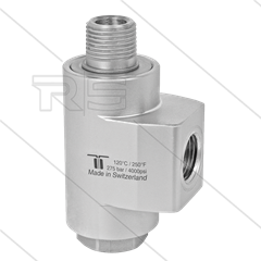 WDBS Swivel - haaks - 2 lagers - 3/8&quot; bi x 3/8&quot; bu - 275 Bar - NW10 - 200 tpm - max 120°C