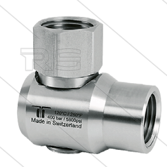 WDEI Swivel - haaks - 1 lager - 2 x 3/8&quot; bi - 400bar - NW9 - 30 tpm- max 120°C