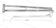 WSA - Zwenkarm verlenging wandmontage - L=2500mm - aansluiting in: 1/4&quot; bi x uit: 1/4&quot; bu