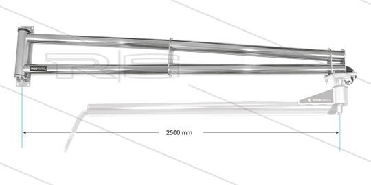 WSA - Zwenkarm verlenging wandmontage - L=2500mm - aansluiting in: 1/4&quot; bi x uit: 1/4&quot; bu
