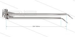WAD - Zwenkarm dubbel wandmontage - L=2250/2500mm - aansluiting in: 1/4&quot; bi x uit: 1/4&quot; bu