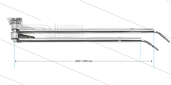 DDF - Zwenkarm dubbel plafond met veer - L=2050/2250mm - aansluiting in: 1/4&quot; bi x uit: 1/4&quot; bu