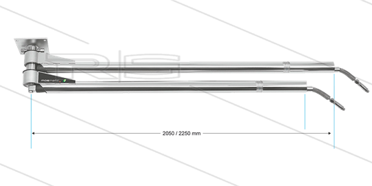 DDF - Zwenkarm dubbel plafond met veer - L=2050/2250mm - aansluiting in: 1/4&quot; bi x uit: 1/4&quot; bu