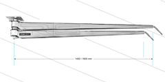 DDK - Zwenkarm dubbel plafond 6-hoekige buis - L=1450/1600mm - aansluiting in: 1/4&quot; bi x uit: 1/4&quot; b