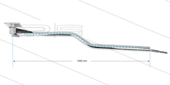 DKZbl - Zwenkarm plafond met LED-verlichting - L=1450mm - Z-uitvoering - in/uit 1/4&quot; bi