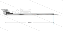 DKPbl - Zwenkarm plafond met LED-verlichting - L=1900mm - in/uit 1/4&quot; bi
