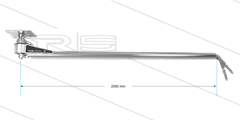 DP2 - Zwenkarm plafond met 2 uitgangen - L=2050mm - aansluiting in: 1/4&quot; bi x uit: 1/4&quot; bu