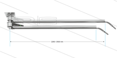 DDP - Zwenkarm dubbel plafond - L=2250/2500mm - aansluiting in: 1/4&quot; bi x uit: 1/4&quot; bu