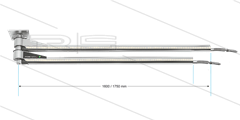 DDPbl - Zwenkarm dubbel plafond met LED-verlichting - L=1600 / 1750mm - in/uit 1/4&quot; bi